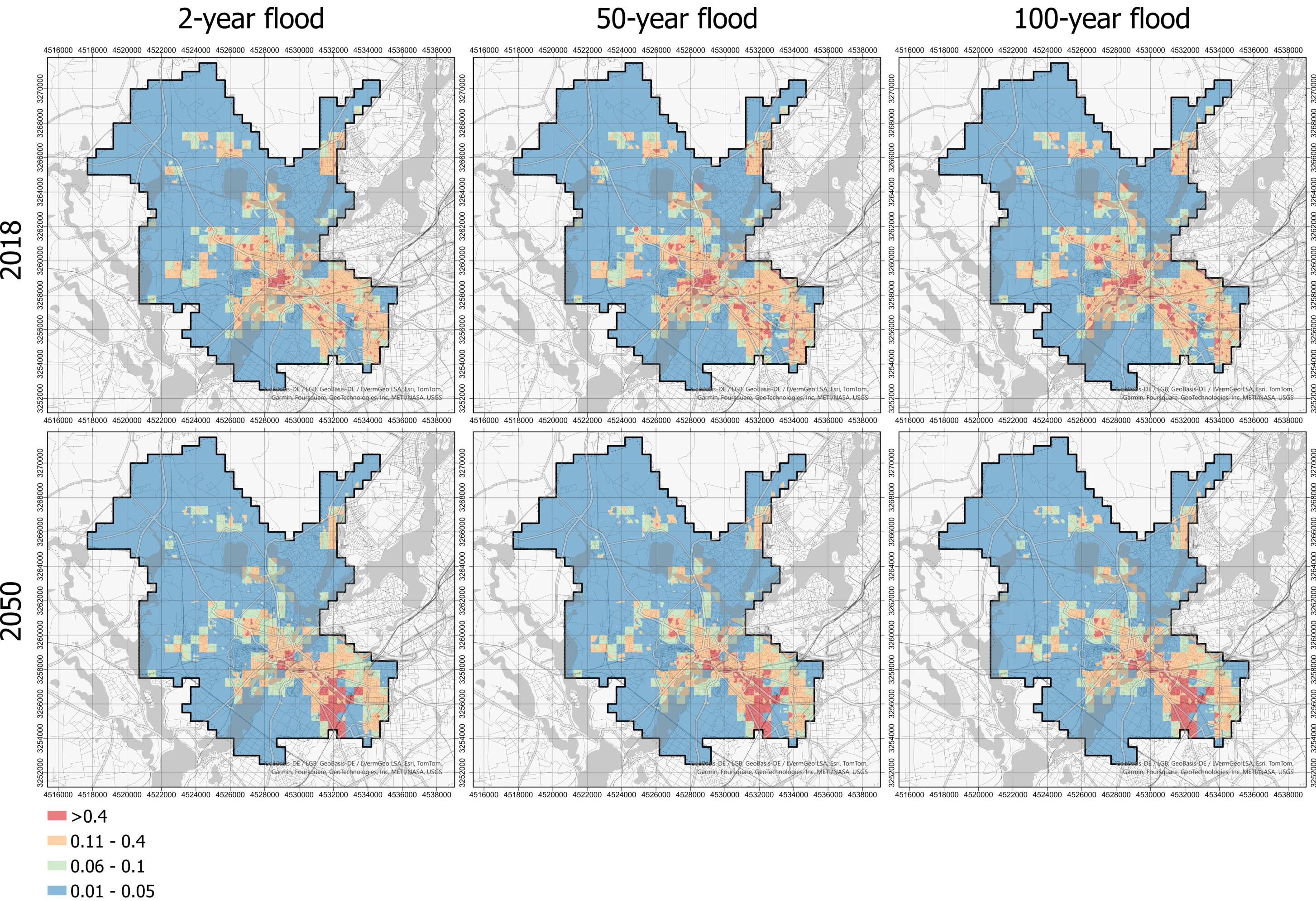 Flood risk maps for Potsdam